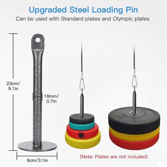 Cable machine steel loading pin