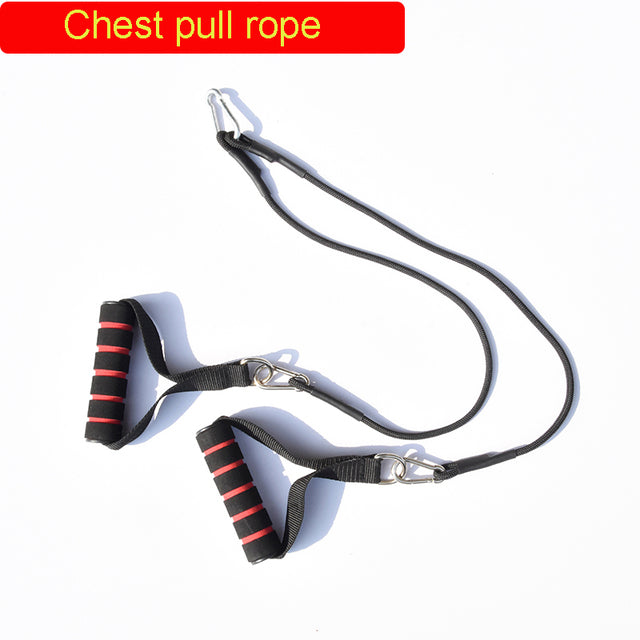 Cable machine chest pull rope